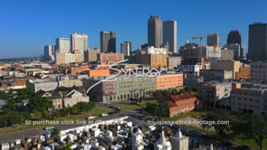1398 epic awesome New Orleans skyline st Louis cemetary #1 aerial