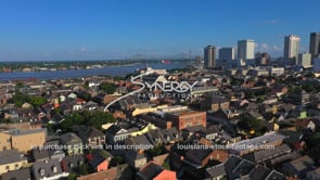 1399 French Quarter and mississippi river aerial
