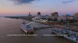 1547 Epic awesome aerial Baton Rouge riverfront