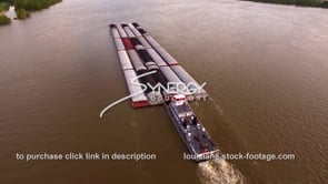 1975 nice aerial coal barge on Mississippi River