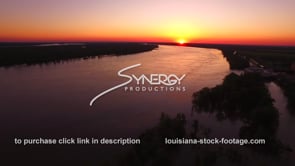 1996 Mississippi River aerial view sunrise video