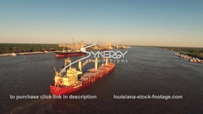 2014 Epic aerial port of New Orleans cargo ship exporting goods