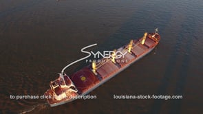2016 Mississippi River cargo ship top view aerial