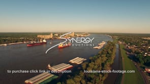 2017 industrial river traffic aerial drone video Mississippi River