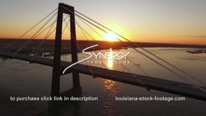 2024 sunset Mississippi River aerial video view