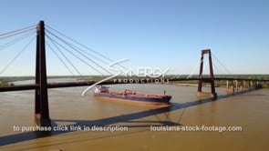 2021 Crude oil tanker travels under bridge on Mississippi River