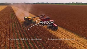 2191 John Deere tractor combine offloading corn aerial