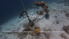 2250 Old time boat anchor on ocean floor